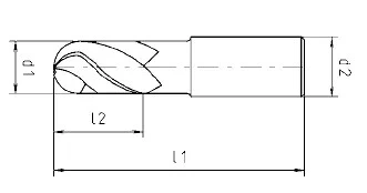 Fraise 2 Dents Carbure Revêtue Hémisphérique Série Longue - Alunit 2 Fraise 2 Dents Carbure Revêtue Hémisphérique Série Longue - Alunit – Image 2
