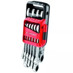 FACOM Clé Mixte : Jeu De 10 Clés Mixtes à Cliquet Articulées - 467BF.JP10