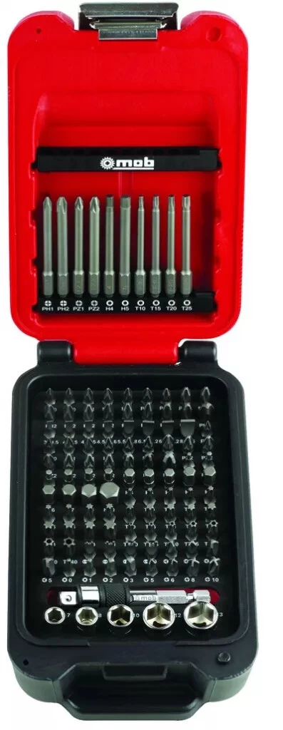 MOB Composition D'embouts : Coffret 115 Embouts Vissage / Douille Adaptateur 2 En 1 1 MOB Composition D'embouts : Coffret 115 Embouts Vissage / Douille Adaptateur 2 En 1