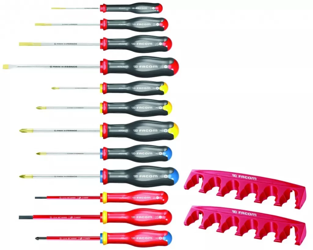 FACOM Tournevis : Jeu De 12 Tournevis Protwist - AT.J12R1PB.PF01 1 FACOM Tournevis : Jeu De 12 Tournevis Protwist - AT.J12R1PB.PF01